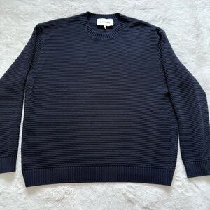 FRAME men’s  navy sweater wool/cotton size L Retail 320$